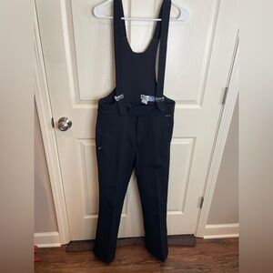 Vintage Edelweiss ribbed Black Overalls with Adjustable Straps and stirrups 34